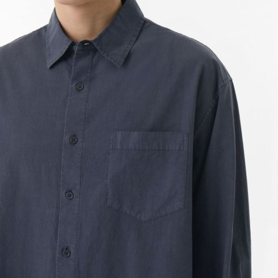 Relaxed Cotton Tencel Pigment Shirt [Navy]