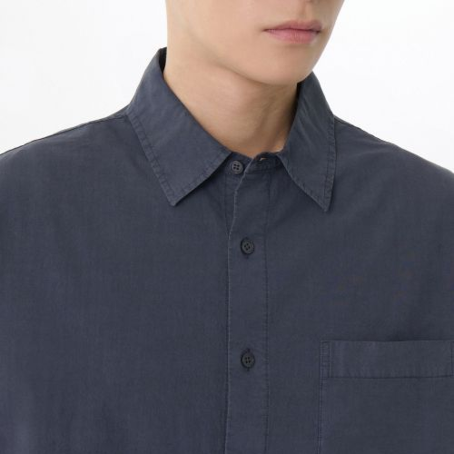 Relaxed Cotton Tencel Pigment Shirt [Navy]