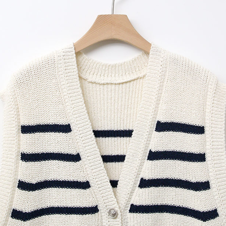 Spring Casual Colorblock Stripe Knit Vest