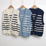 Spring Casual Colorblock Stripe Knit Vest