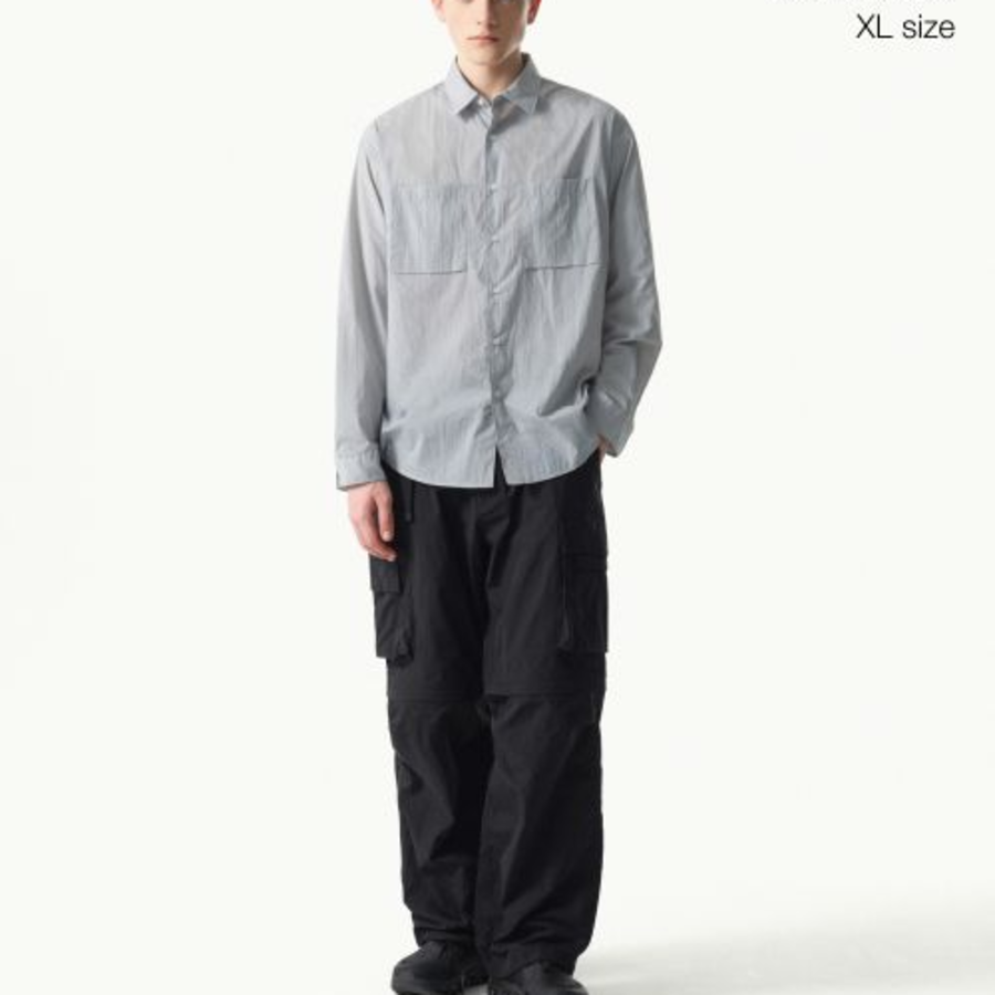 City Leisure Lightweight Nylon Oversized Shirt [Cloudy Blue]