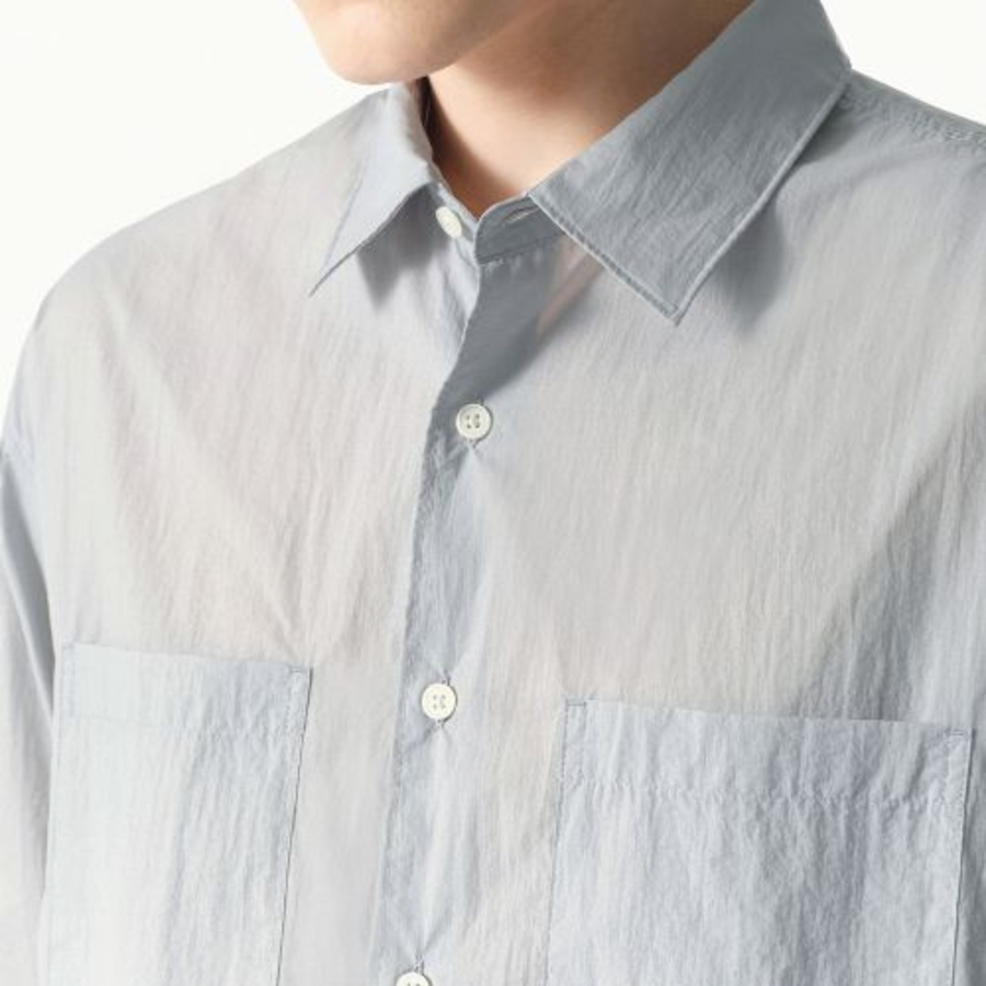 City Leisure Lightweight Nylon Oversized Shirt [Cloudy Blue]