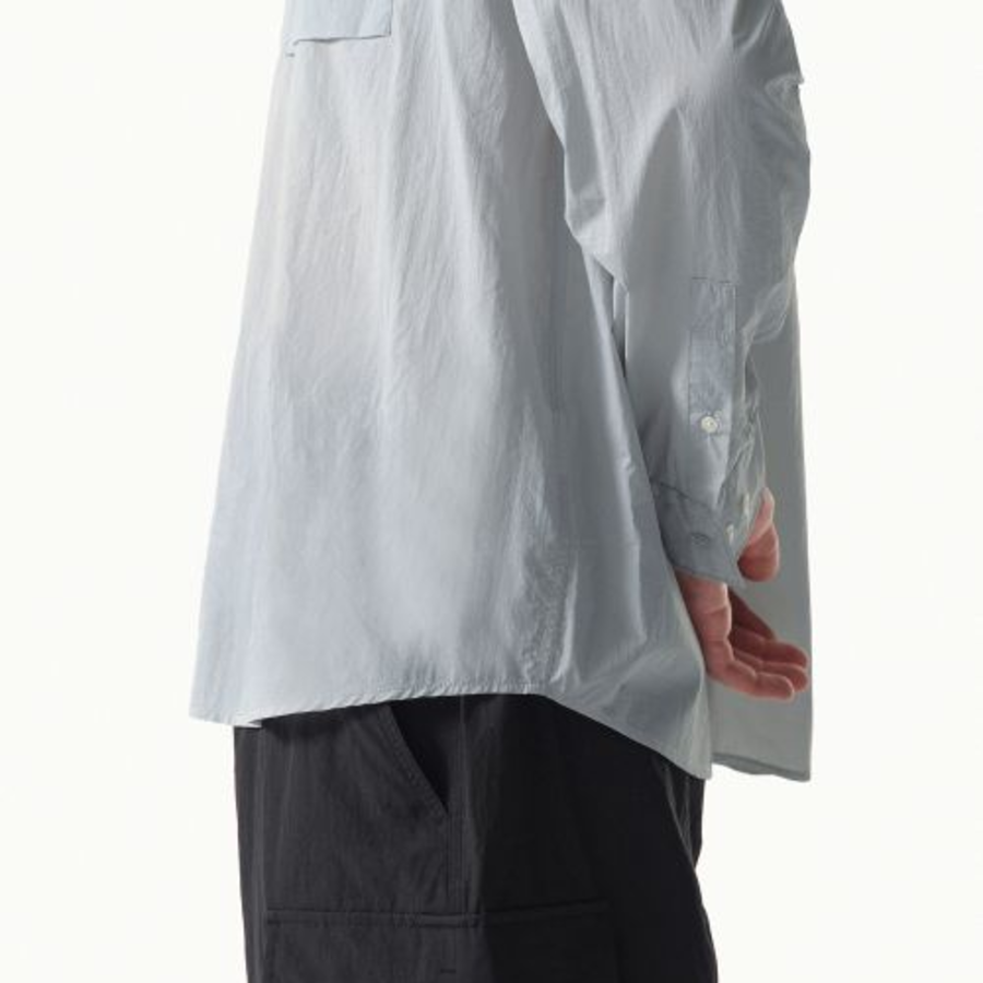 City Leisure Lightweight Nylon Oversized Shirt [Cloudy Blue]