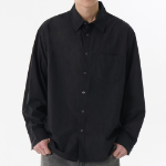 Relaxed Soft Poplin Shirt [Black]