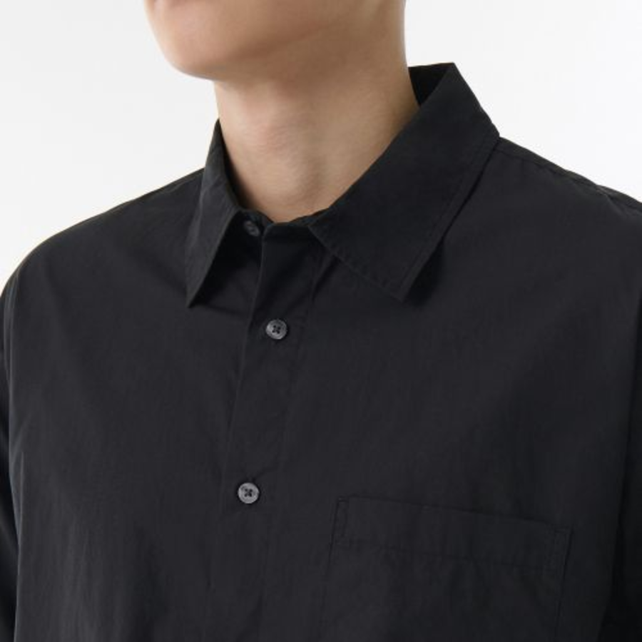 Relaxed Soft Poplin Shirt [Black]