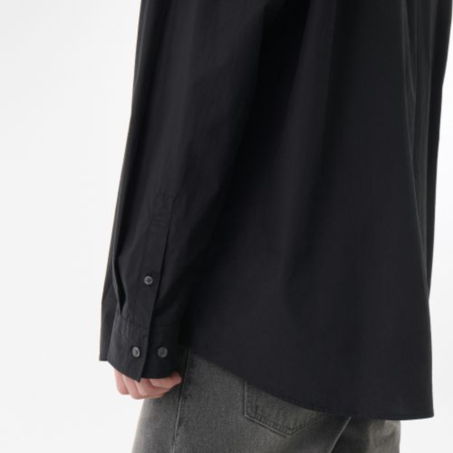 Relaxed Soft Poplin Shirt [Black]