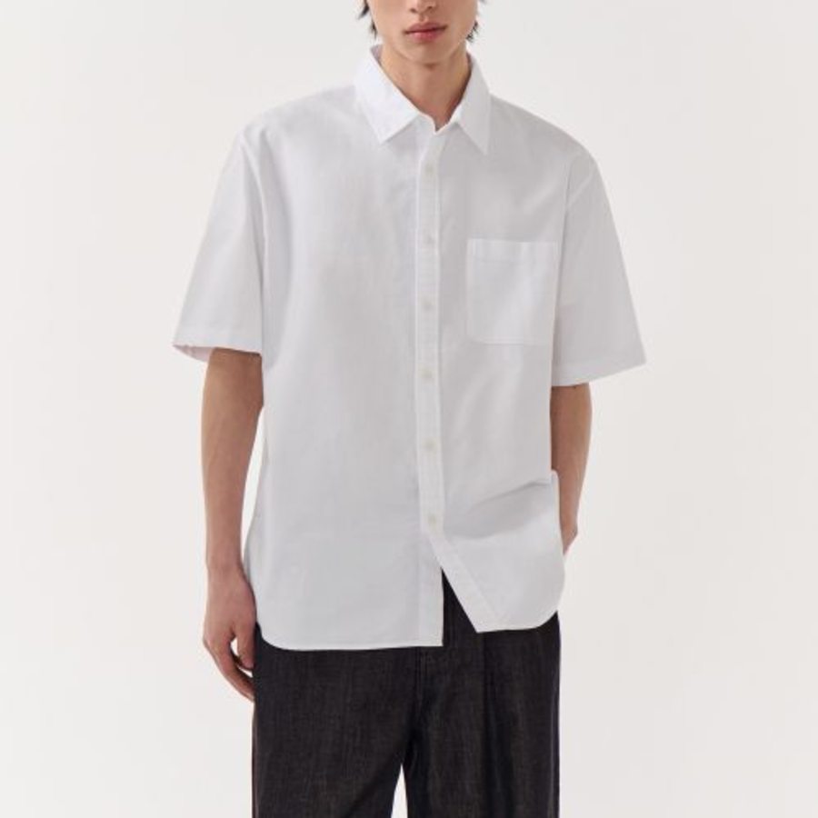 Relaxed Oxford Short Sleeve Shirt [White]
