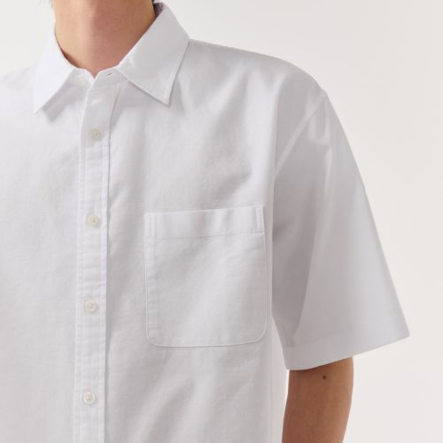 Relaxed Oxford Short Sleeve Shirt [White]