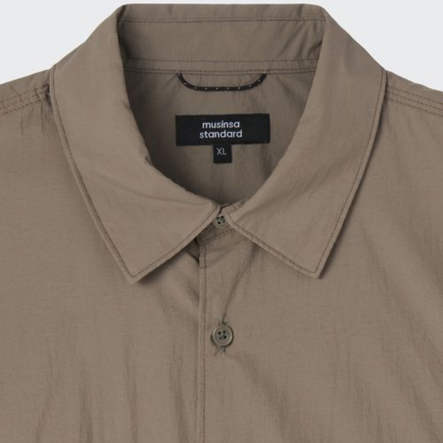 City Leisure Lightweight Nylon Oversized Short Sleeve Shirt [Olive Green]