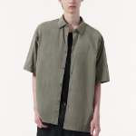 Relaxed Nylon Crease Short Sleeve Shirt [Khaki]
