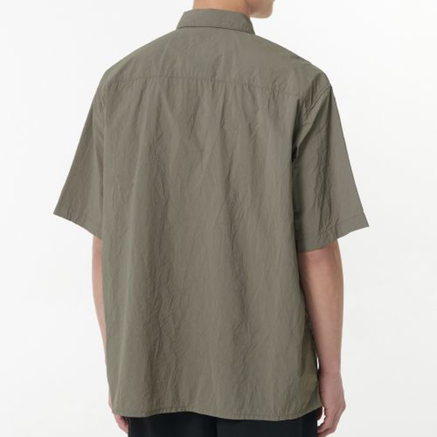 Relaxed Nylon Crease Short Sleeve Shirt [Khaki]