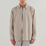 Relaxed Soft Poplin Shirt [Light Beige]