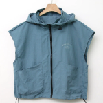 Nylon Summer Zip-Up Crop Vest