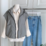 Nylon Summer Zip-Up Crop Vest