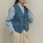 Afimo V-Neck Denim Vest