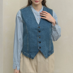 Afimo V-Neck Denim Vest