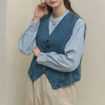 Afimo V-Neck Denim Vest