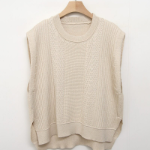Spring Round-Neck Loose-Fit Knit Vest