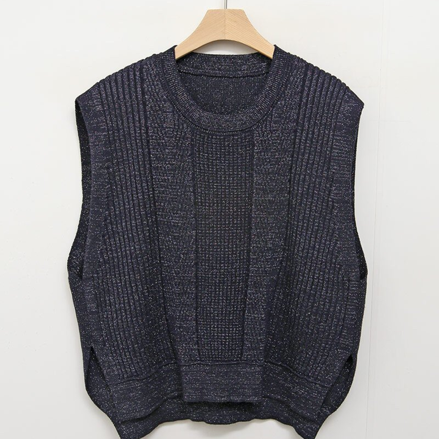 Spring Round-Neck Loose-Fit Knit Vest