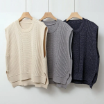 Spring Round-Neck Loose-Fit Knit Vest