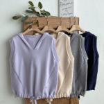 Hooded V-Neck Casual Layered Knit Vest