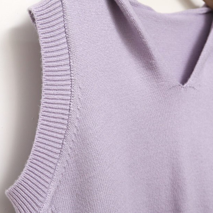 Hooded V-Neck Casual Layered Knit Vest