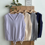 Hooded V-Neck Casual Layered Knit Vest