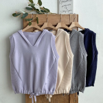 Hooded V-Neck Casual Layered Knit Vest