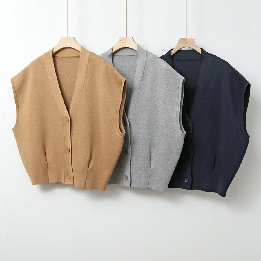 V-Neck High-Quality Slimline Open Vest Jacket