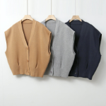 V-Neck High-Quality Slimline Open Vest Jacket