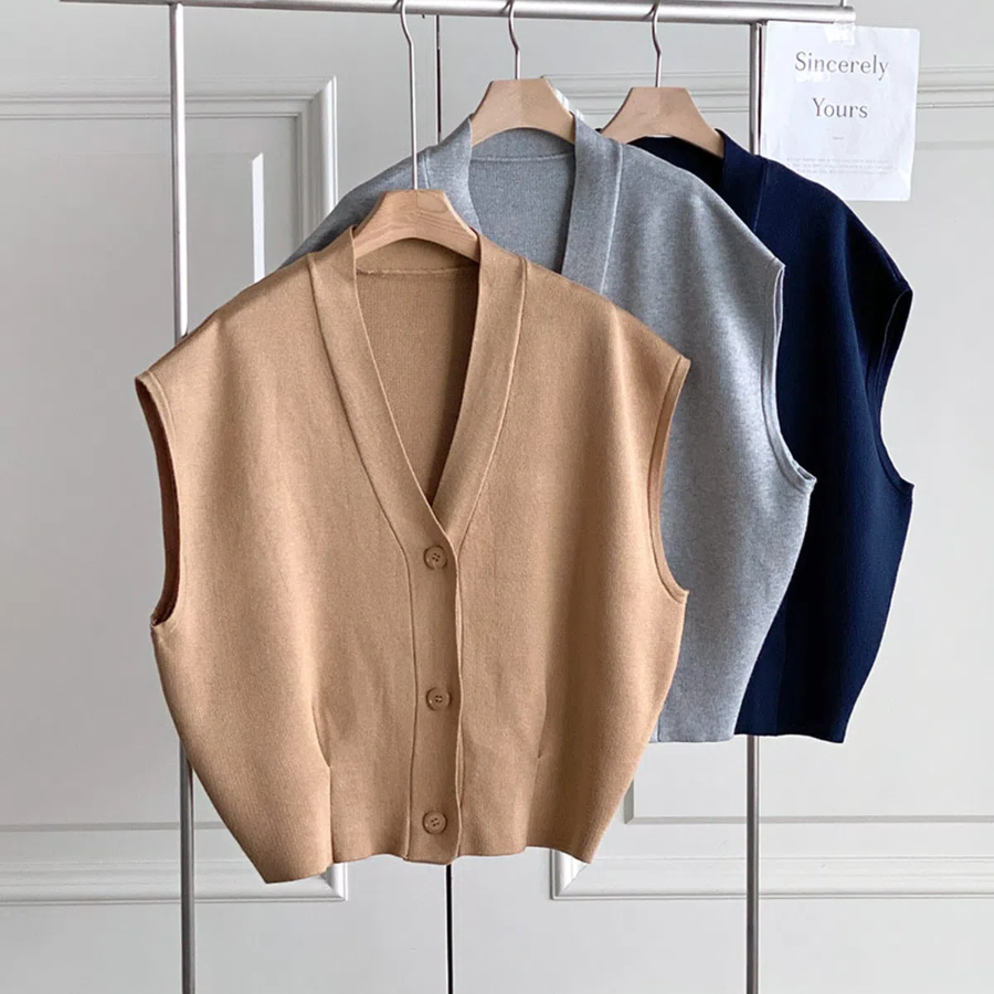 V-Neck High-Quality Slimline Open Vest Jacket