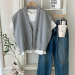 V-Neck High-Quality Slimline Open Vest Jacket