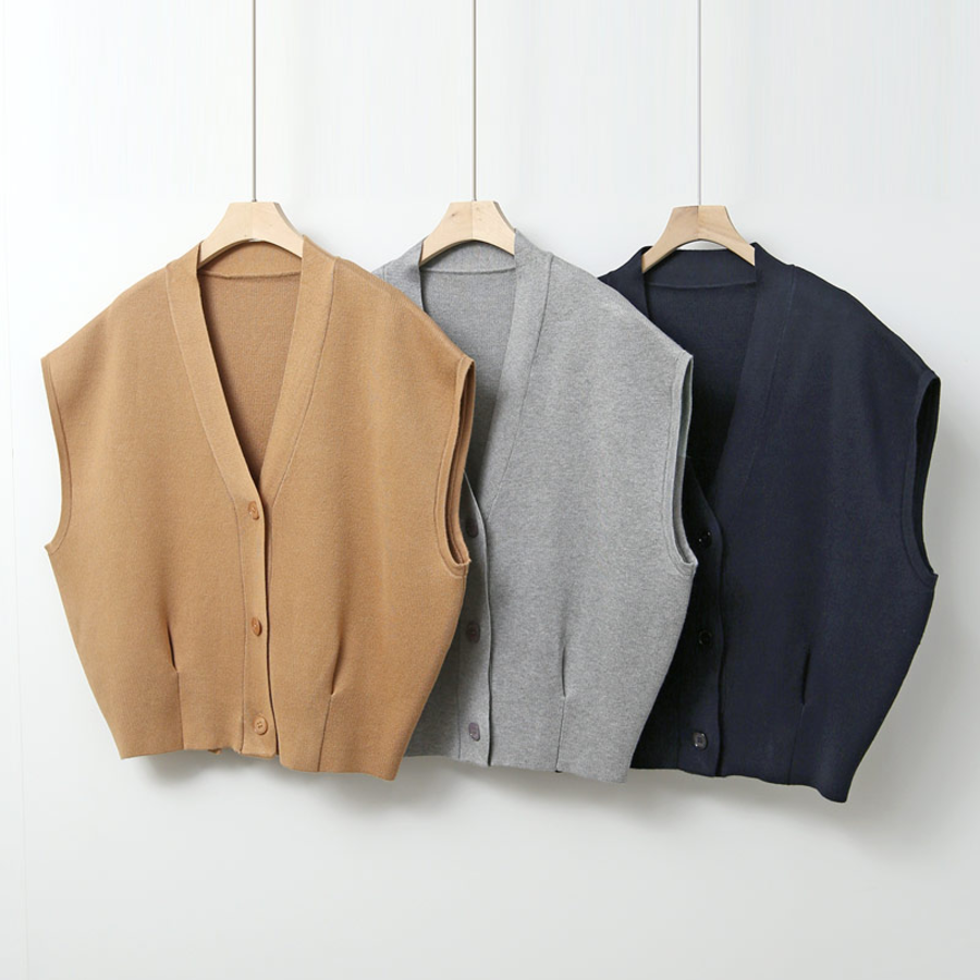 V-Neck High-Quality Slimline Open Vest Jacket