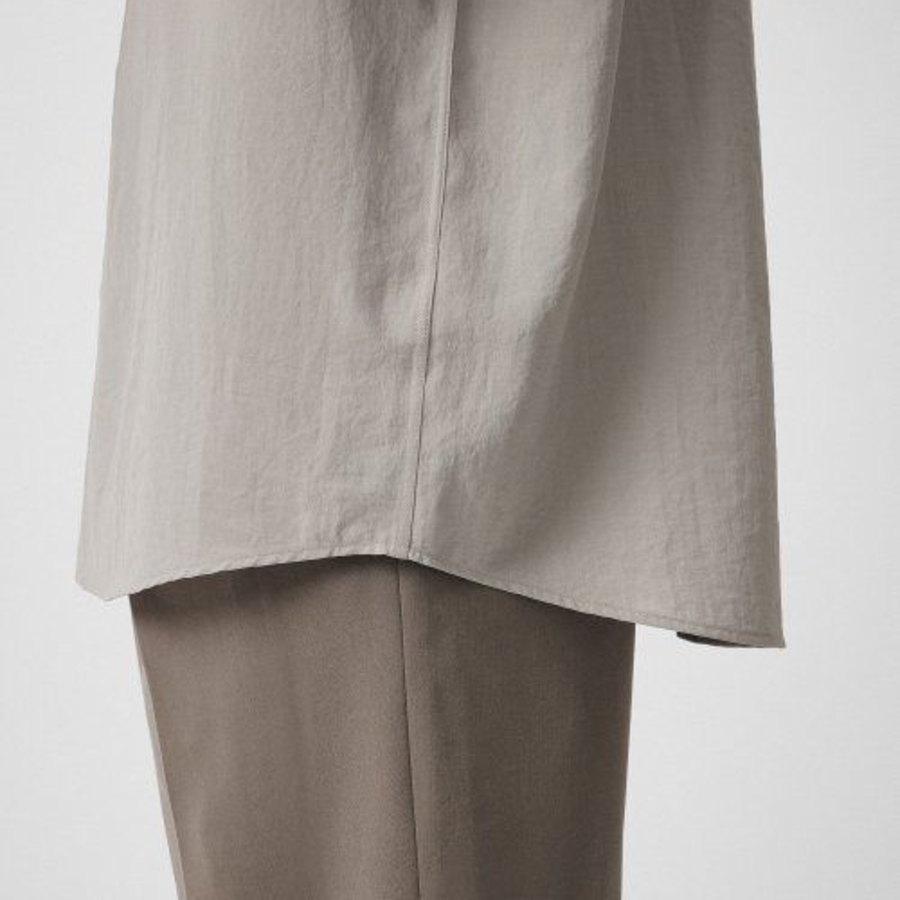 Relaxed Linen-Like Short Sleeve Shirt [Light Beige]
