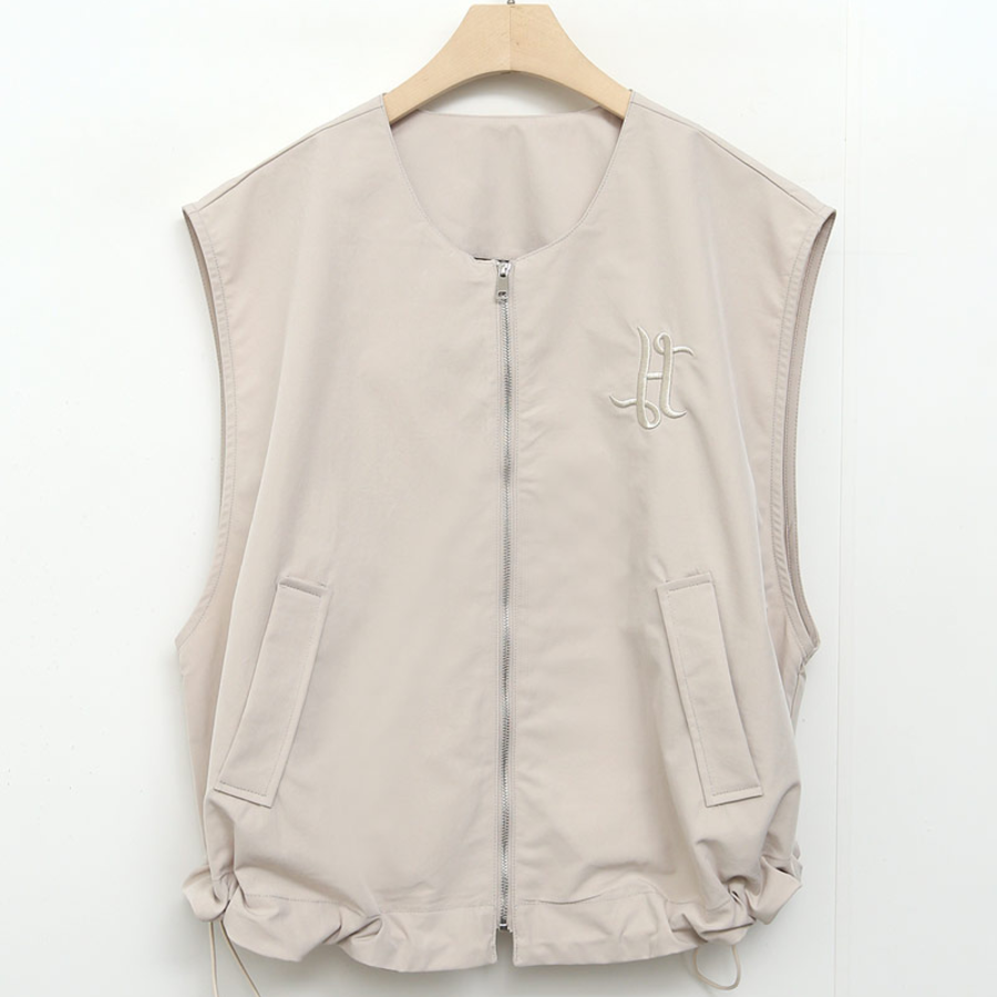 Layered Casual Vest with Hem Shirring