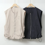 Layered Casual Vest with Hem Shirring
