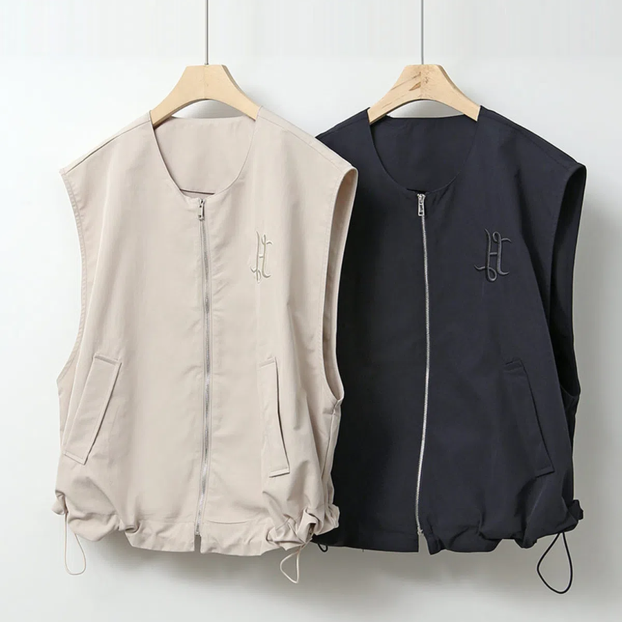 Layered Casual Vest with Hem Shirring
