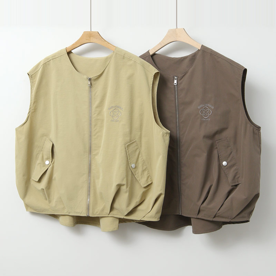 Golf Casual Zip-Up Embroidered Vest