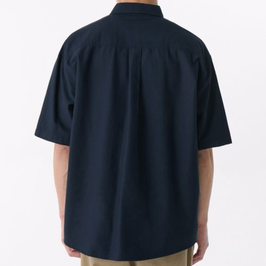 Oversized Oxford Short Sleeve Shirt [Navy]