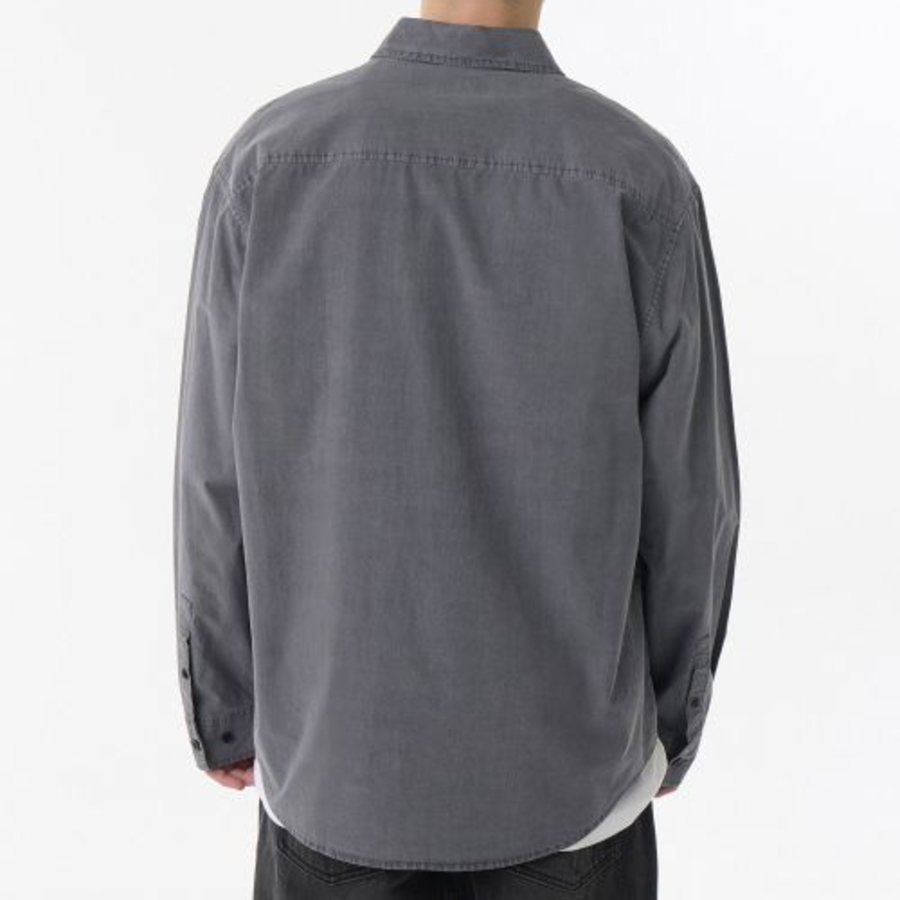 Relaxed Cotton Tencel Pigment Shirt [Blue Grey]