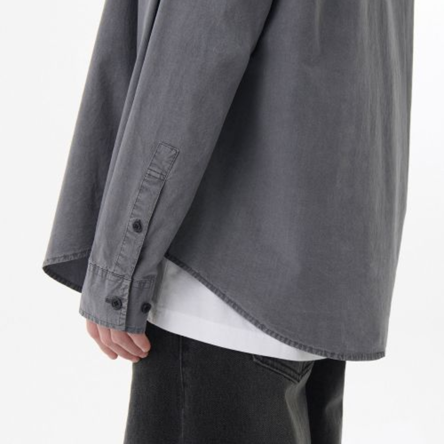 Relaxed Cotton Tencel Pigment Shirt [Blue Grey]