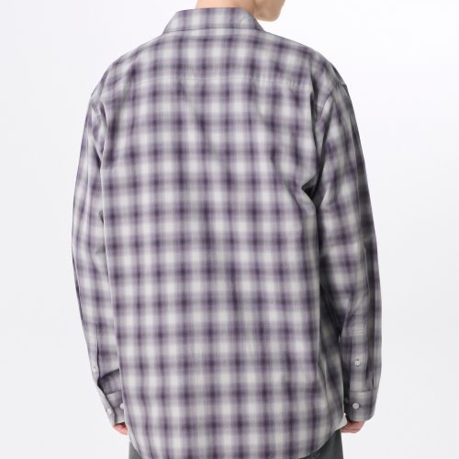 Relaxed Ombre Check Shirt 2 [Purple/Gray]