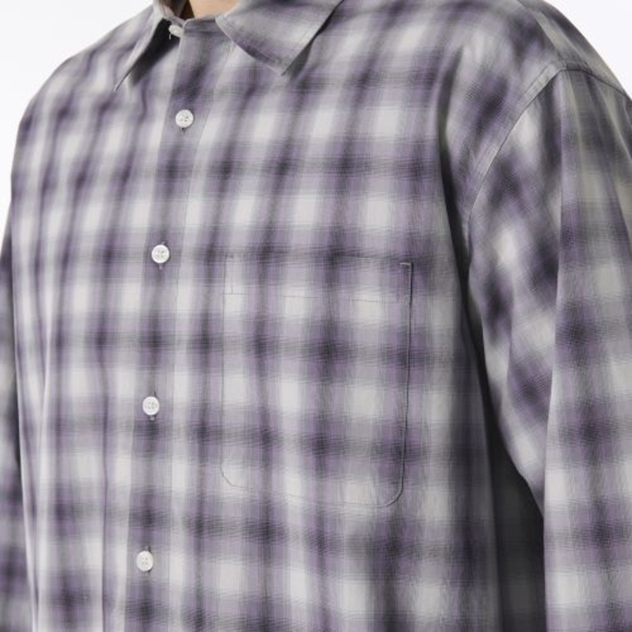 Relaxed Ombre Check Shirt 2 [Purple/Gray]