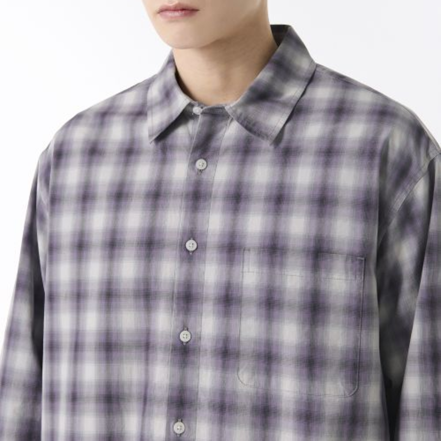 Relaxed Ombre Check Shirt 2 [Purple/Gray]