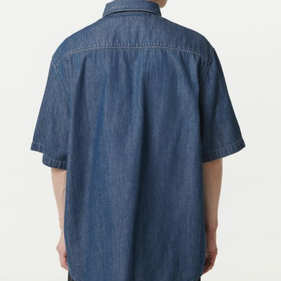 Relaxed Short Sleeve Denim Shirt [Blue Indigo]