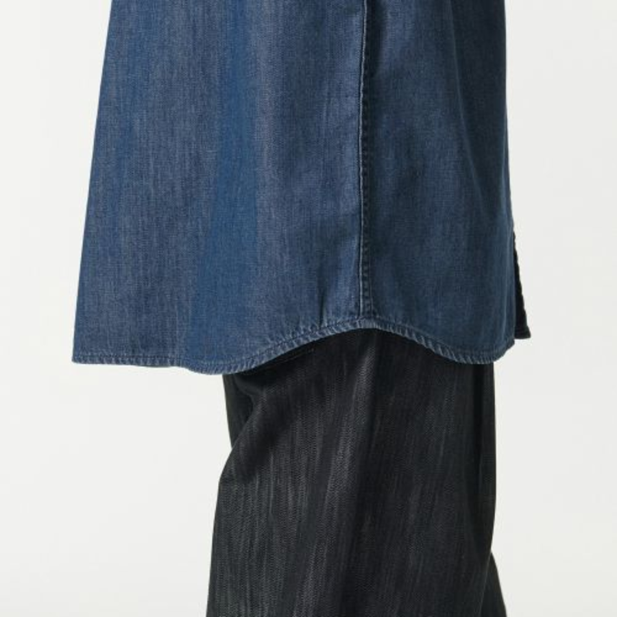 Relaxed Short Sleeve Denim Shirt [Blue Indigo]