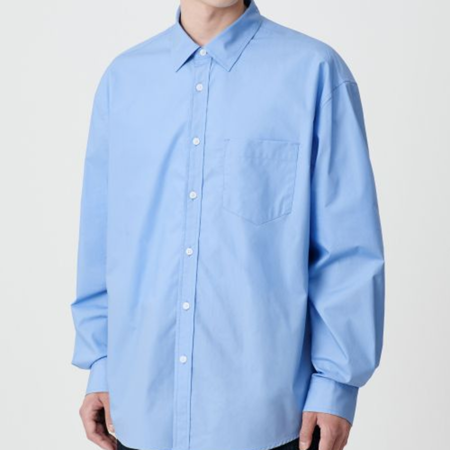 Oversized Poplin Shirt [Socks Blue]