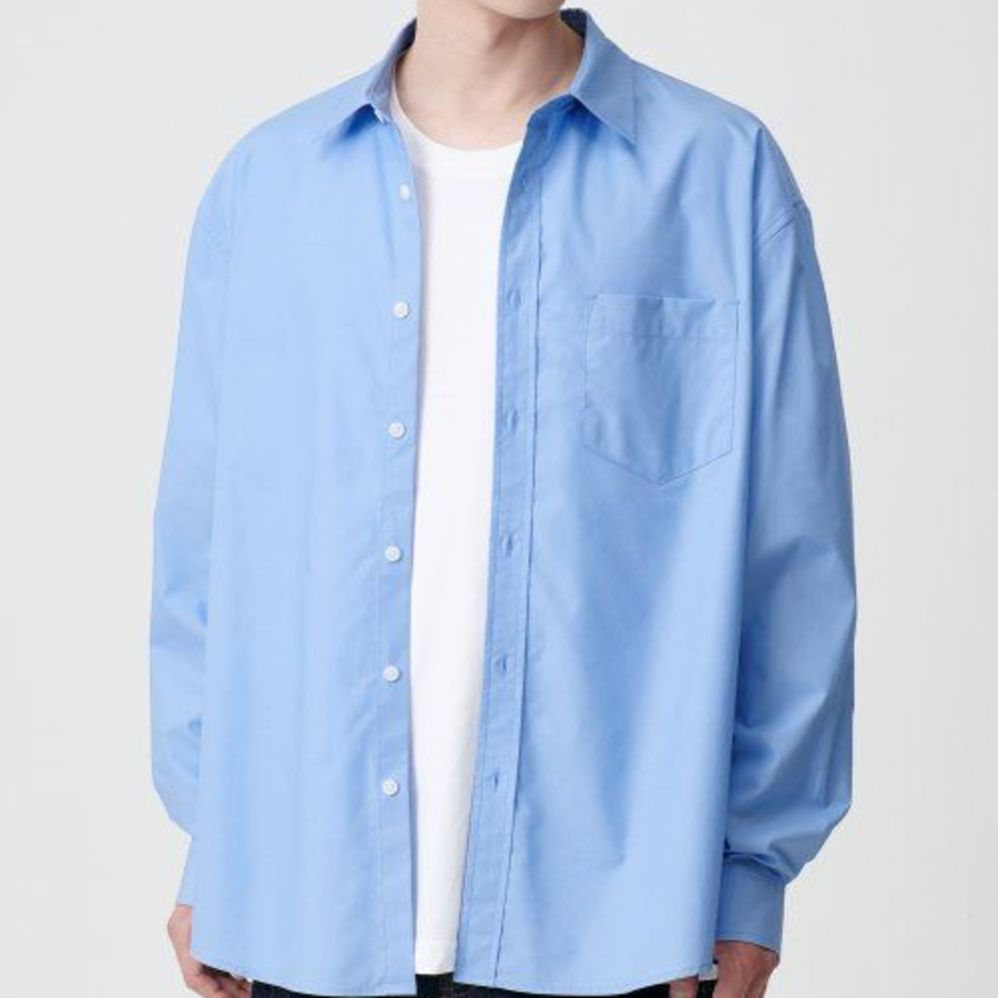 Oversized Poplin Shirt [Socks Blue]