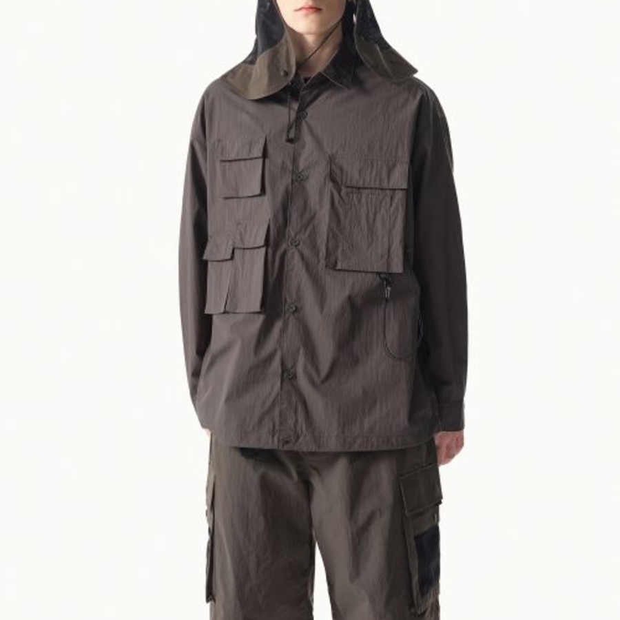 City Leisure CN Oversized Multi Pocket Shirt [Mud Grey]