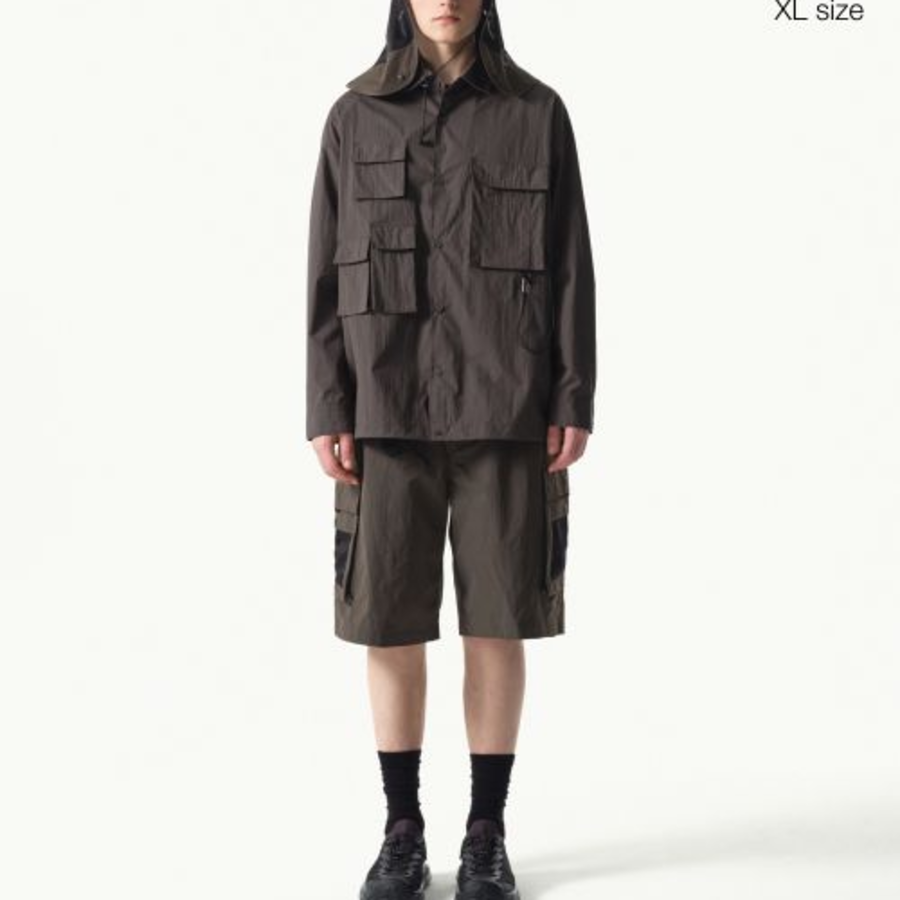 City Leisure CN Oversized Multi Pocket Shirt [Mud Grey]